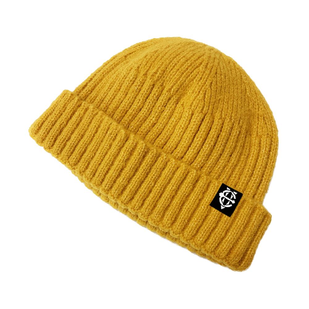 EIGHTVOLUME Ev Fleece-Lined Ribbed Short Beanie (Yellow)