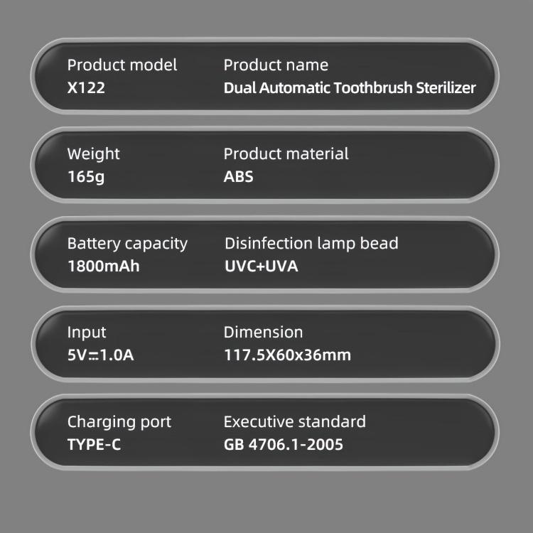 Smart Toothbrush Sanitizer Air Dryer with LED Screen USB-Powered Wall-Mounted Dental Device 24H Automatic Operation
