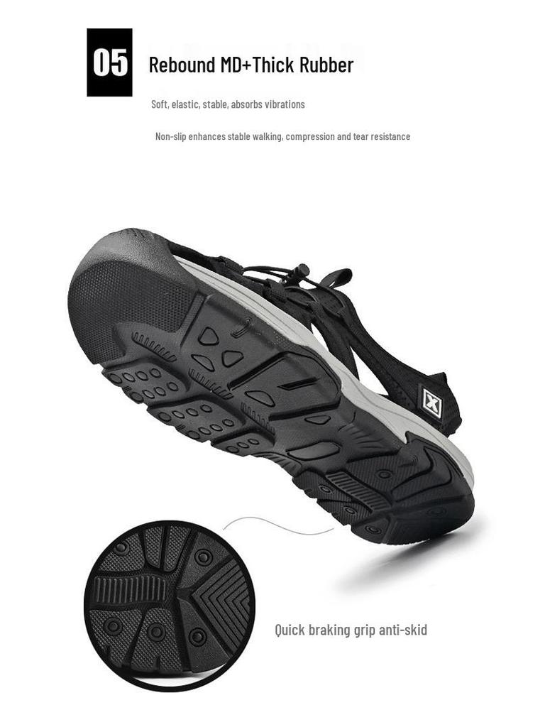 2025 Breathable Men's Closed-Toe Sandals - Non-Slip Casual Outdoor Beach Shoes, Trendy Summer Style, Plus Size Available