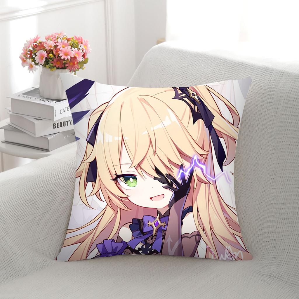 Simple Genshin Impact Printed Plush Pillow Home Cartoon Animation Two-dimensional Backrest Sofa Bedroom Home