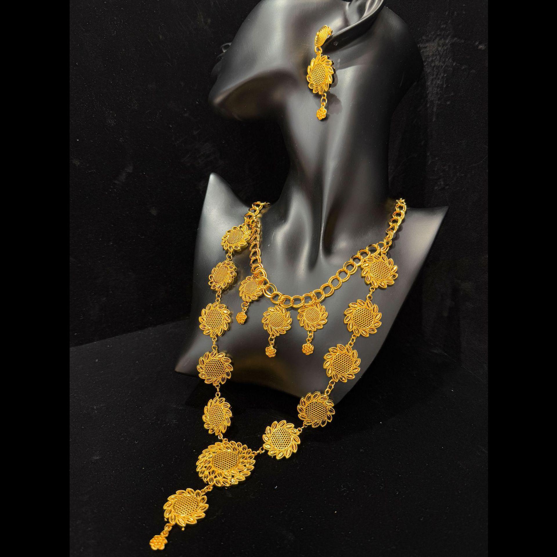 24K Gold-Plated Butterfly Necklace & Earrings Bridal Set