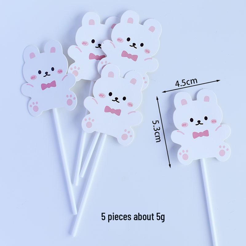 Pale Green Rabbit Cake Toppers for First Birthday or Full Moon Celebrations