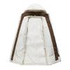 Down jacket men's medium and long, white duck down hooded couple's coat tide