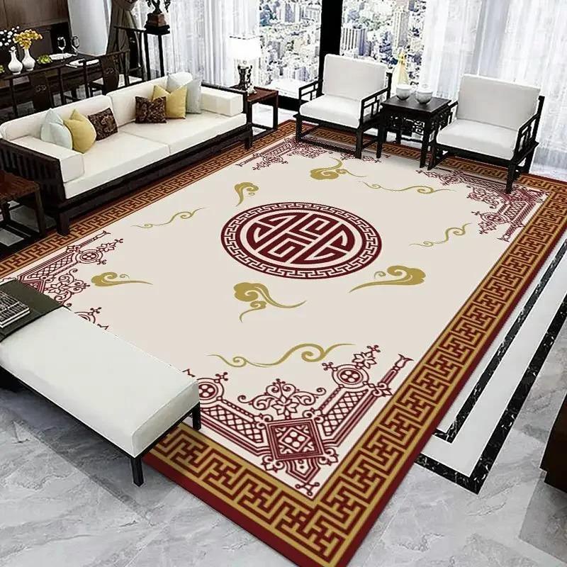 Chinese Style Simple Household Mat Soft Luxury Carpet for Living Room Non-slip Bedroom Modern Luxury Decoration Tapetes Area Rug