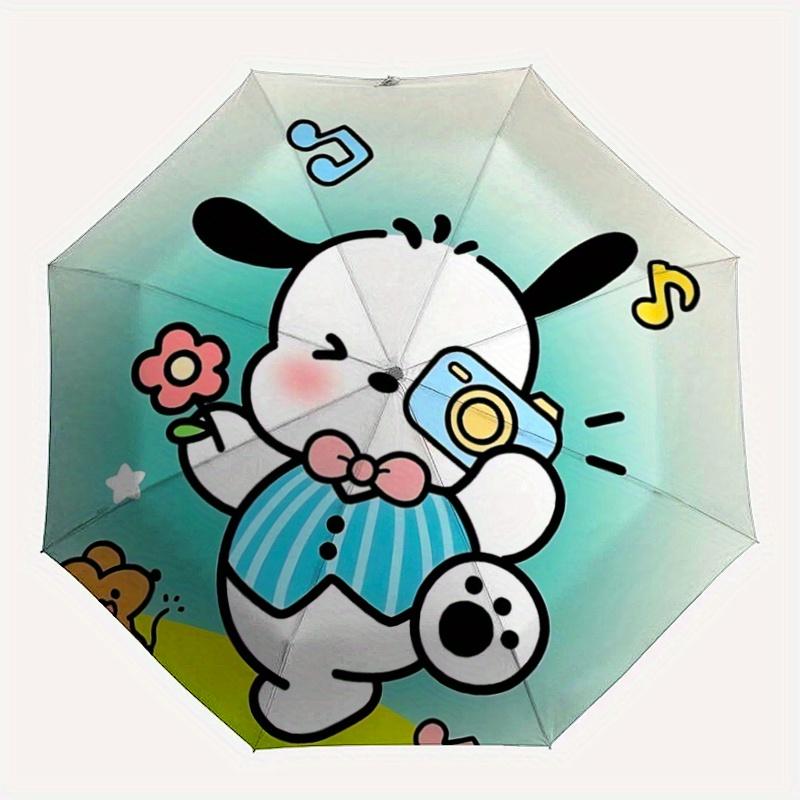 1pc Pochacco Photographed Automatic Opening and Closing Umbrella, Lightweight 3-Fold, With Cute Cartoon Characters, Suitable for Home, Outdoor and Dai