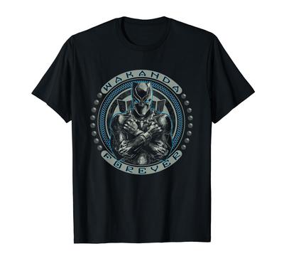 Marvel Black Panther T'Challa Wakanda Forever Black T-Shirt