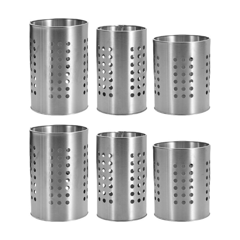 Pack Of 2 Multipurpopse Kitchen Utensils Holders Stainless Steel Chopsticks Tube for Organizing Spoons Spatulas Cutter