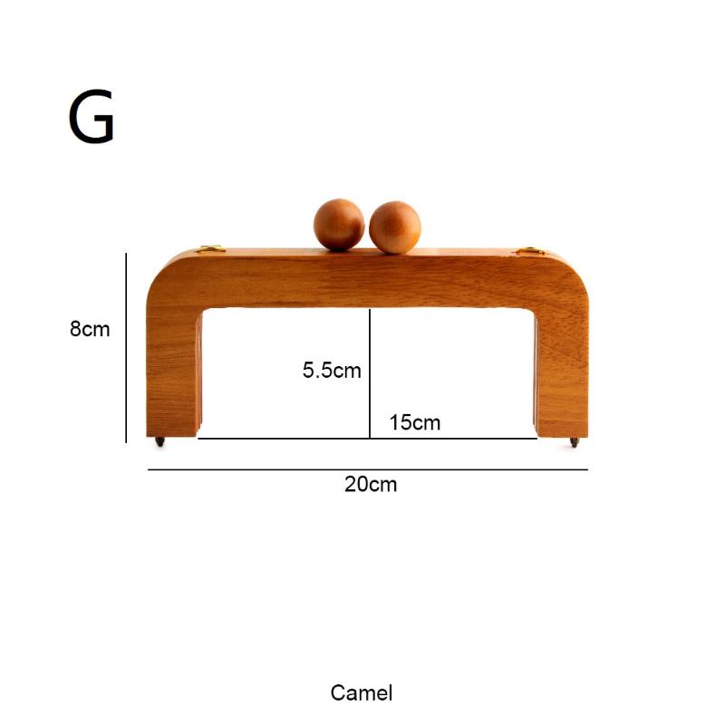 Stylish DIY Bag Mini Wooden Handle with Beads and Practical Kiss Clasp Closure