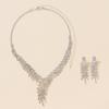 3pcs Women Zircon Set, Luxury and Casual Rhinestone Women necklace,earring Zircon set, suitable for daily wear, gifts for frie