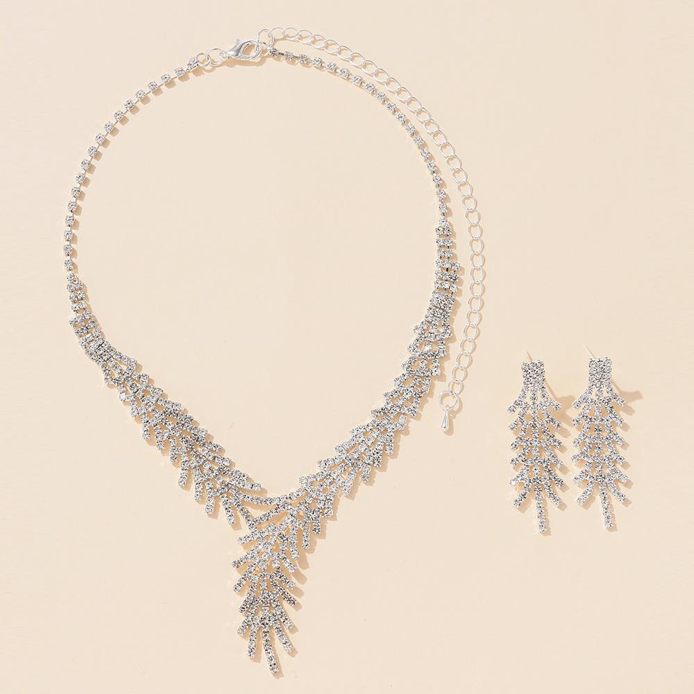 3pcs Women Zircon Set, Luxury and Casual Rhinestone Women necklace,earring Zircon set, suitable for daily wear, gifts for frie