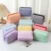 Seersucker Makeup Bag Embroidered Striped Travel Cosmetic Storage Bagtravel Essentials For Vacation Summer For Women Makeup Bag For Travel