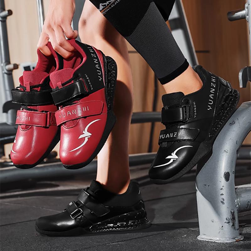 YUANZHI Men Women Professional Deadlift Shoes Non Slip Weight Lifting Hook Loop Quality Squat Hard Pull Shoes Unisex Designer