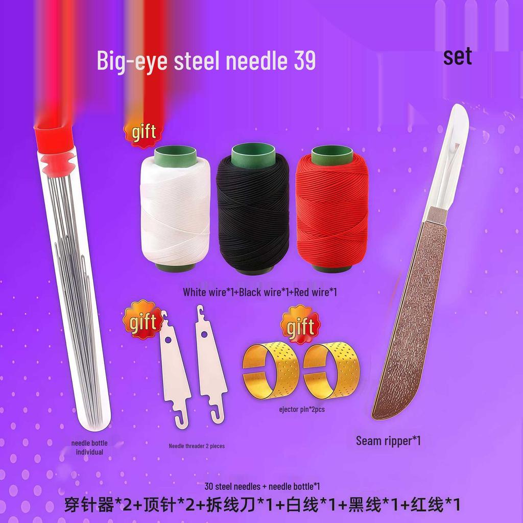 34-Piece Large Eye Hand Sewing Needle Set for Quilting, Embroidery, and Clothes Repair