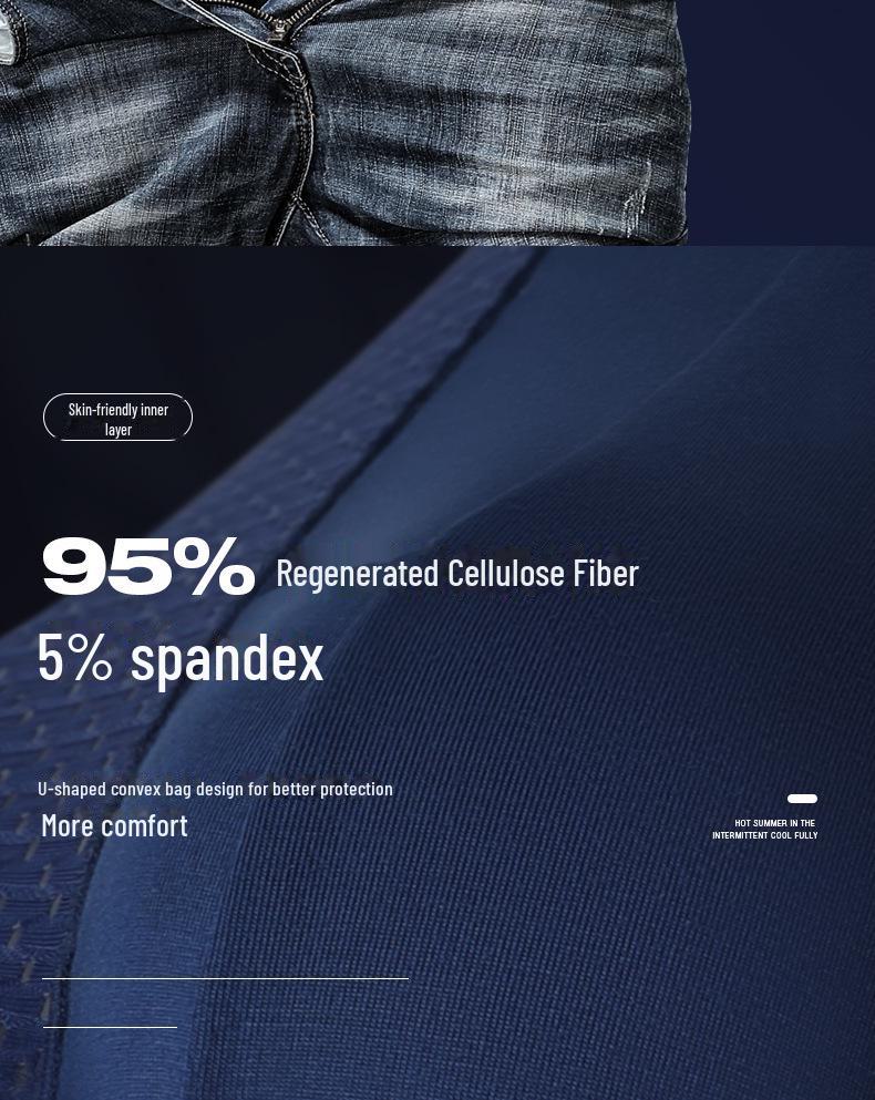 Men's Anti-Friction Ice Silk Long Boxer Briefs - Large Size Sports Running Tights