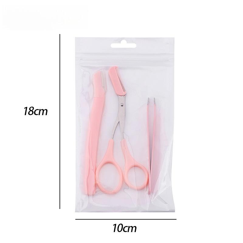 Eyebrow Trimmer Tool 3-piece Set with Comb Eyebrow Trimmer   Macro Eyebrow Trimmer Plucking Eyebrow Tweezers Eyebrow Clip