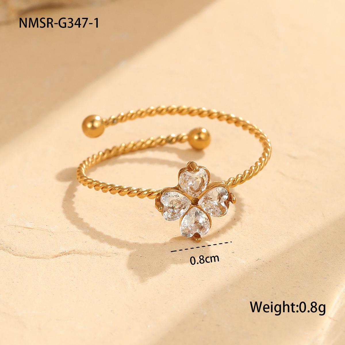 GEMCHIC Women s Stainless Steel Clover Open Ring - Light Luxury Fashion Jewelry for Daily & Party