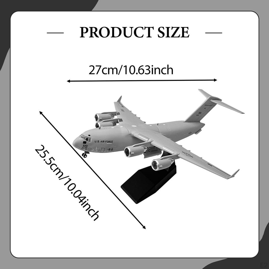1/200 US Transport Aircraft with Stand Collectible Diecast Plane Model Transporter for Shelf Bar
