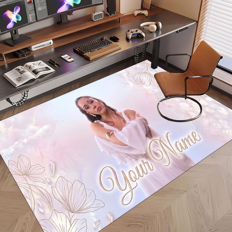 Custom Name Crystal Velvet Rug,Ayliva Comfortable Anti Slip Floor Mat For Room Decoration