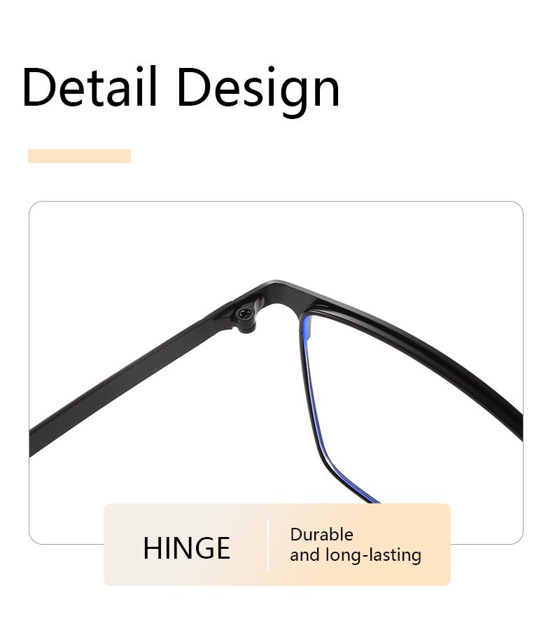 Men Square Metal Large Frame Myopia Glasses Spring Leg Elderly Near Sight Eyewear Blue Light Blocking Eye Protection Eyeglasses