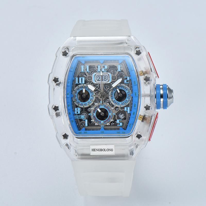 2025new Spot, Six-pin Multi-functional Running Second Engraving Hollow Quartz Watch, Unisex Watch