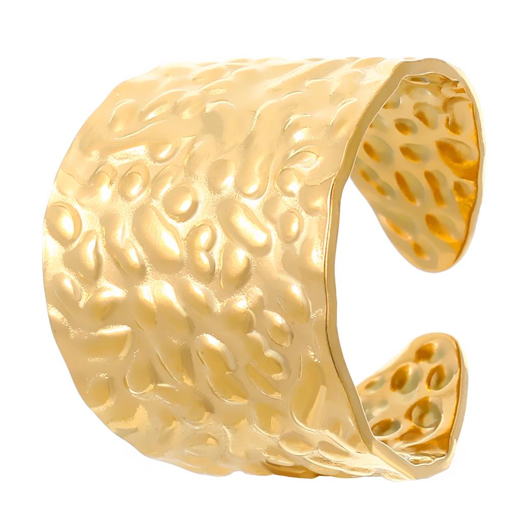 Niche design sense open index finger wide face ring women ins trendy fashion personality does not fade titanium steel accessories wholesale