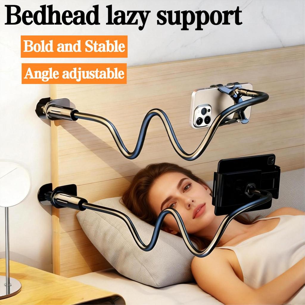 Flexible Lazy Phone Holder with Gooseneck Base for Bed Desk Mobile Phone & Tablet