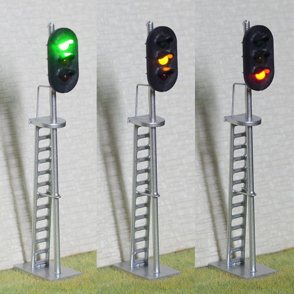Silver Complete Signal W/Screw 2pcs 3 Aspects For 12V DC To 16V DC