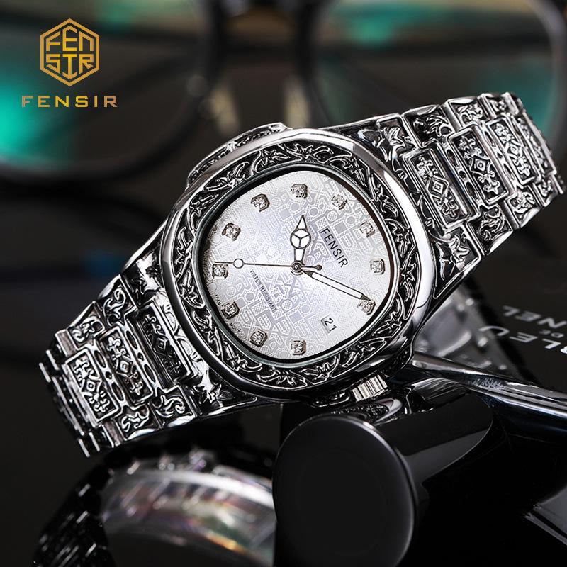 Men's Unique Luxury Retro Steel Strap Design Watches 2025 Unusual Sport Waterproof Watch For Man WristWatch Clock Reloj Hombre