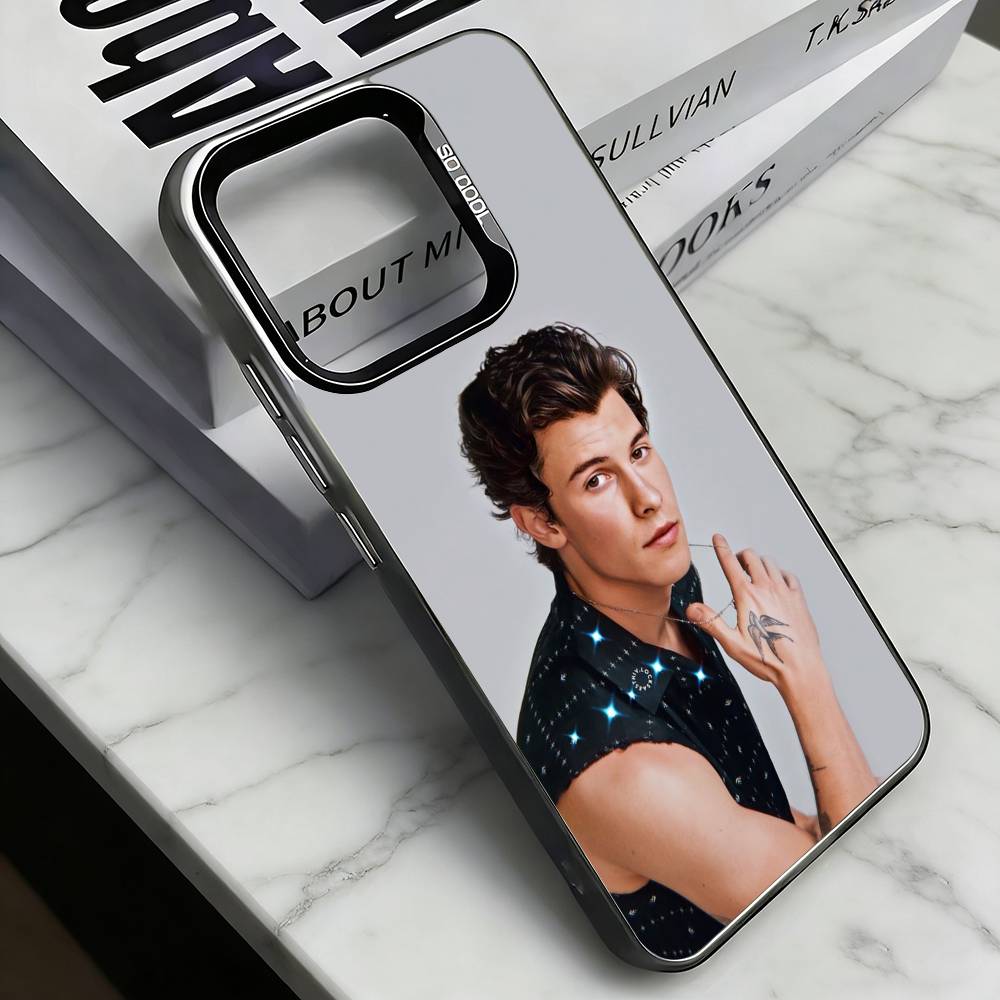 S-Shawn M-Mendes  Phone Case For iPhone 17,16,15,14,13,12,11 Plus,Pro Max,XS,Colored Silver Plated Inside Cover
