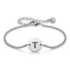 Vnox 26 Letters A-Z Initial Round Bracelet for Men, Stainless Steel  Adjustable Link Chain, Personalized Wristband Jewelry Gifts