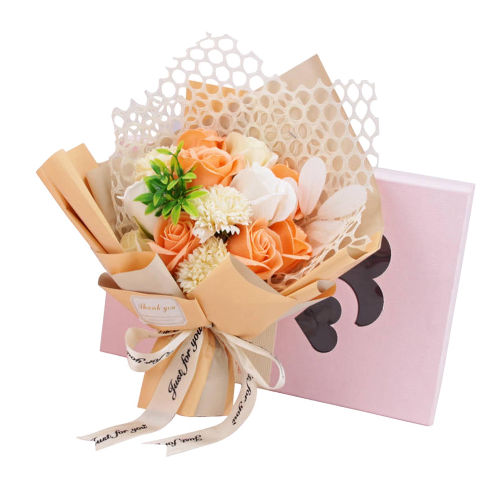 

Artificial bouquet of soap flowers, unique for Teacher s Day, оранжевый