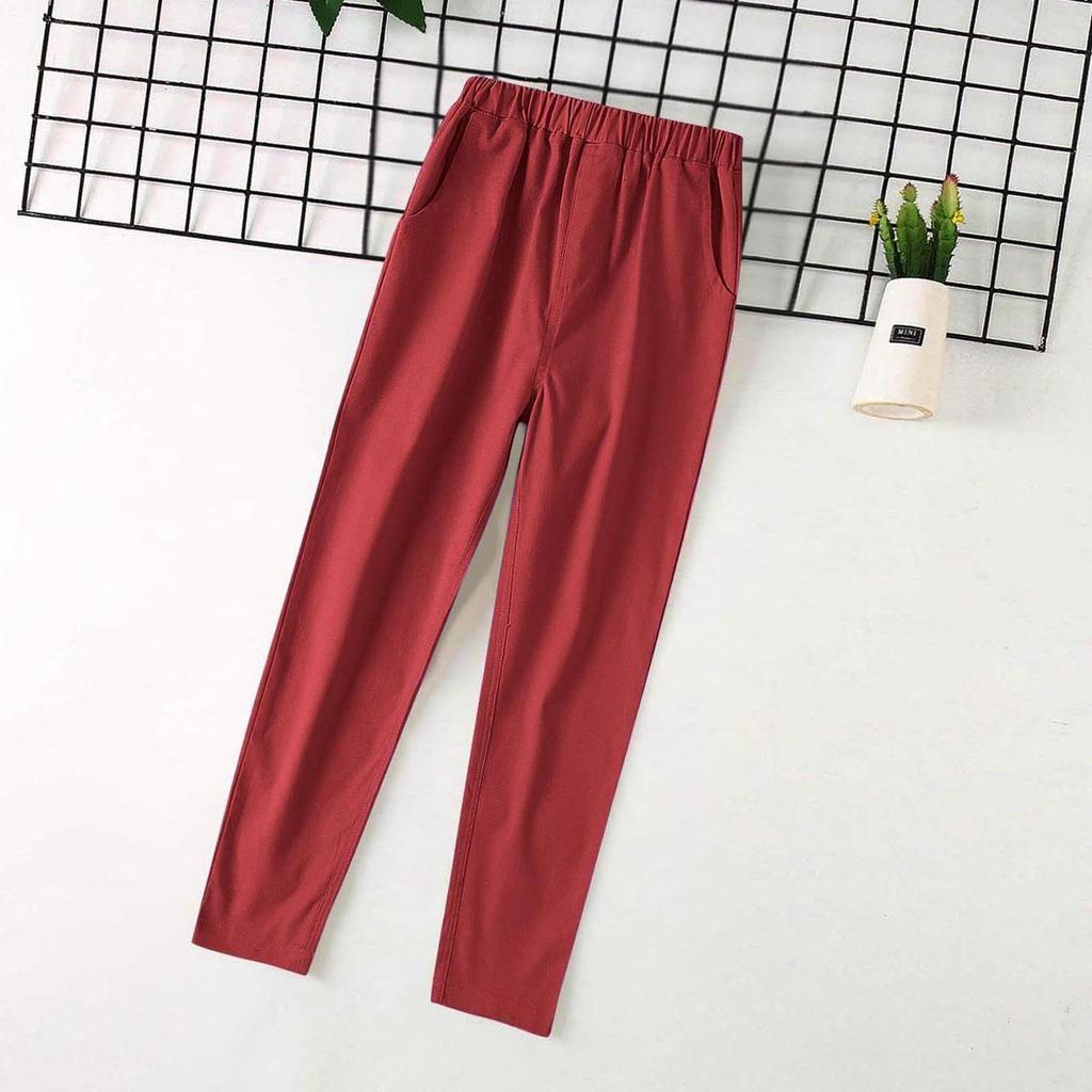 Children's Suit Pants With Elastic Waist And Pockets -Color Long Pants