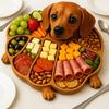Wooden Serving Tray with Multiple Compartments Rustic Dog Shape Cheese Meat Fruit Snack Board for Parties Family Dinners Farmhouse Decor Gift