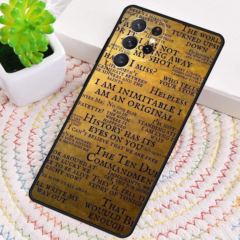 Hamilton Musical Lyrics soft Silicone Phone Case For Samsung Galaxy note 10 pro S26 S25 S24 S23 S22 S21 Plus S25Ultra Capa Cover