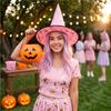 Adult Witch Hat with Gold Foil Pumpkin Design for Halloween Costume Party
