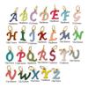 1 Piece 304 Stainless Steel Letter Charms Gold Plated Capital Alphabet Initial Letter Message " A-Z " Enamel Pendants Findings