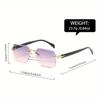 1 Set of Trendy New Boutique Fashion Glasses Women's Frameless Temperament Glasses Face Enhancing Small Fashionable