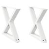 VidaXL Coffee Table Legs 2 Pieces White 60 X (42-43,3) Cm Steel 4012709