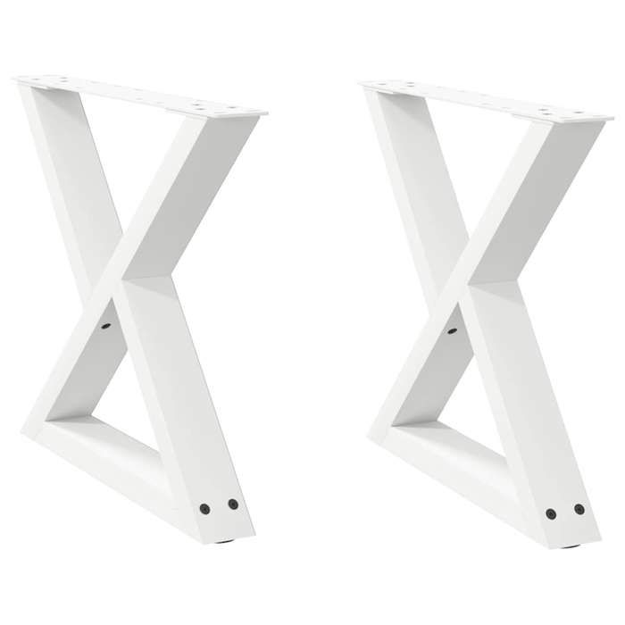 VidaXL Pieds de table basse 2 pièces Blanc 60 x (42-43,3) cm Acier 4012709
