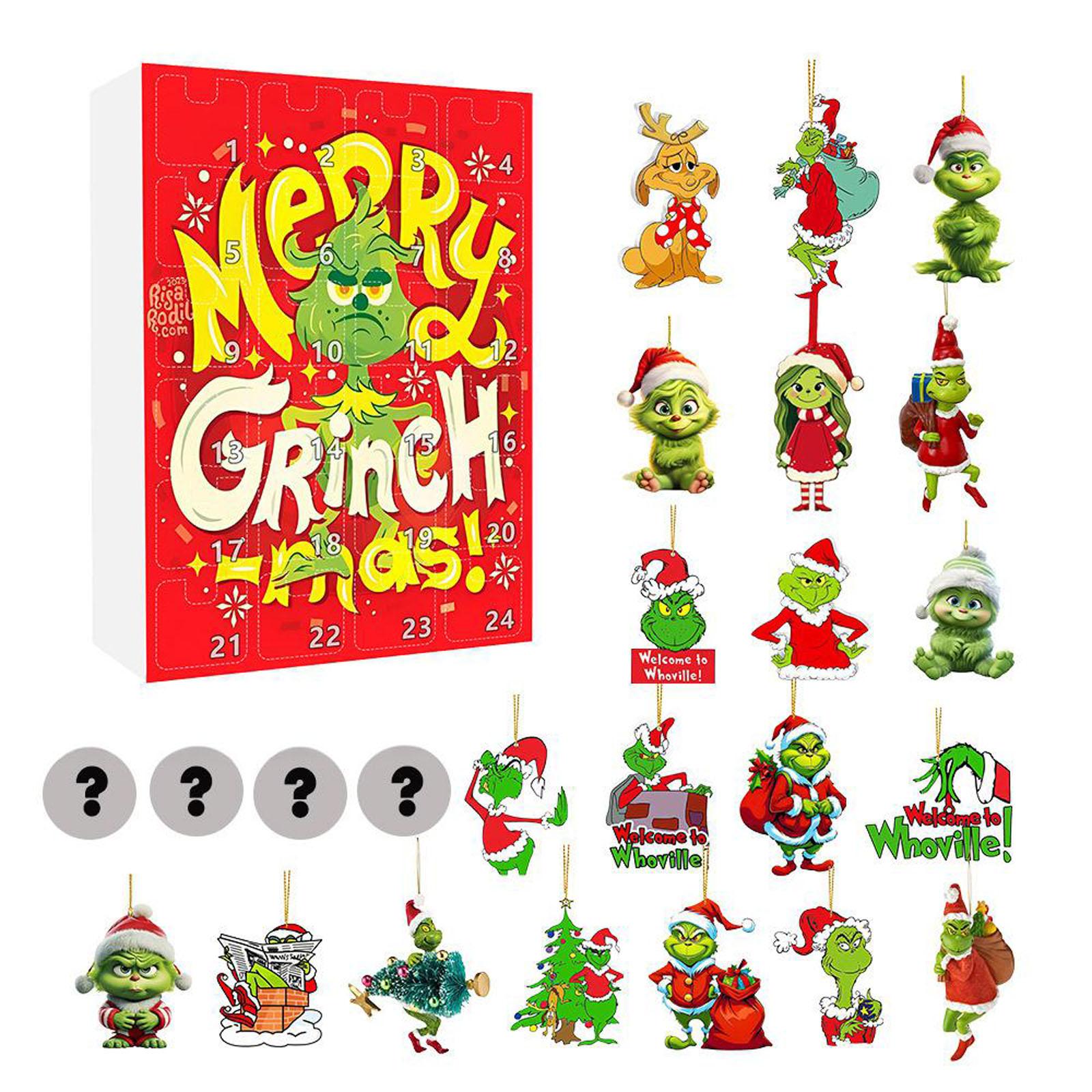 

2D Рождественский Адвент-календарь Зеленые Украшения для Рождественской Елки Украшения Обратный Отсчет Подарки Подходит для Подростков, Мальчиков, Девочек и Взрослых(Случайная доставка) One Size