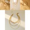 Stylish Retro Three Layer Necklace With Unique Geometric Shape For Fashionable Women