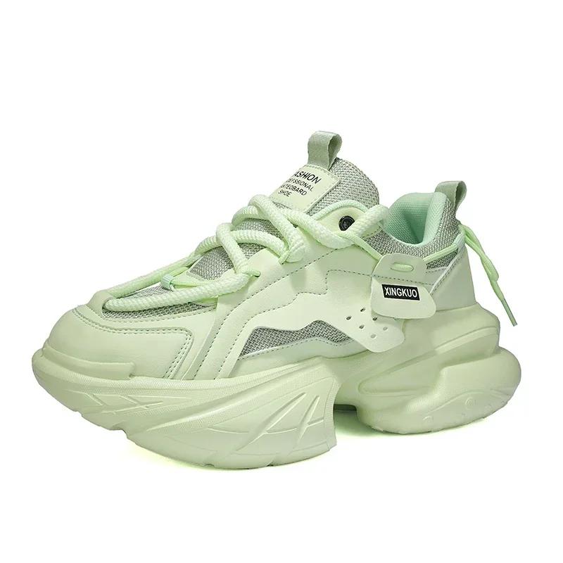 Spring Autumn Fashion Breathable Men Sneakers 2024 New Lace Up Heightened Thick Sole Men's Vulcanized Shoes Tenis Masculino