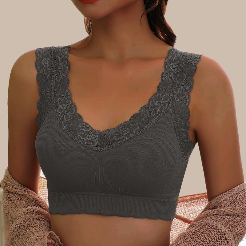 

Жіночі модні мереживні бюстгальтери з квітковими краями Топи безрукавки з V-подібним вирізом Топи без рукавів Кроп-топ Бюстгальтер Жіночий камзол Жилет Beauty Back Бюстгальтер One size світло-зелений колір