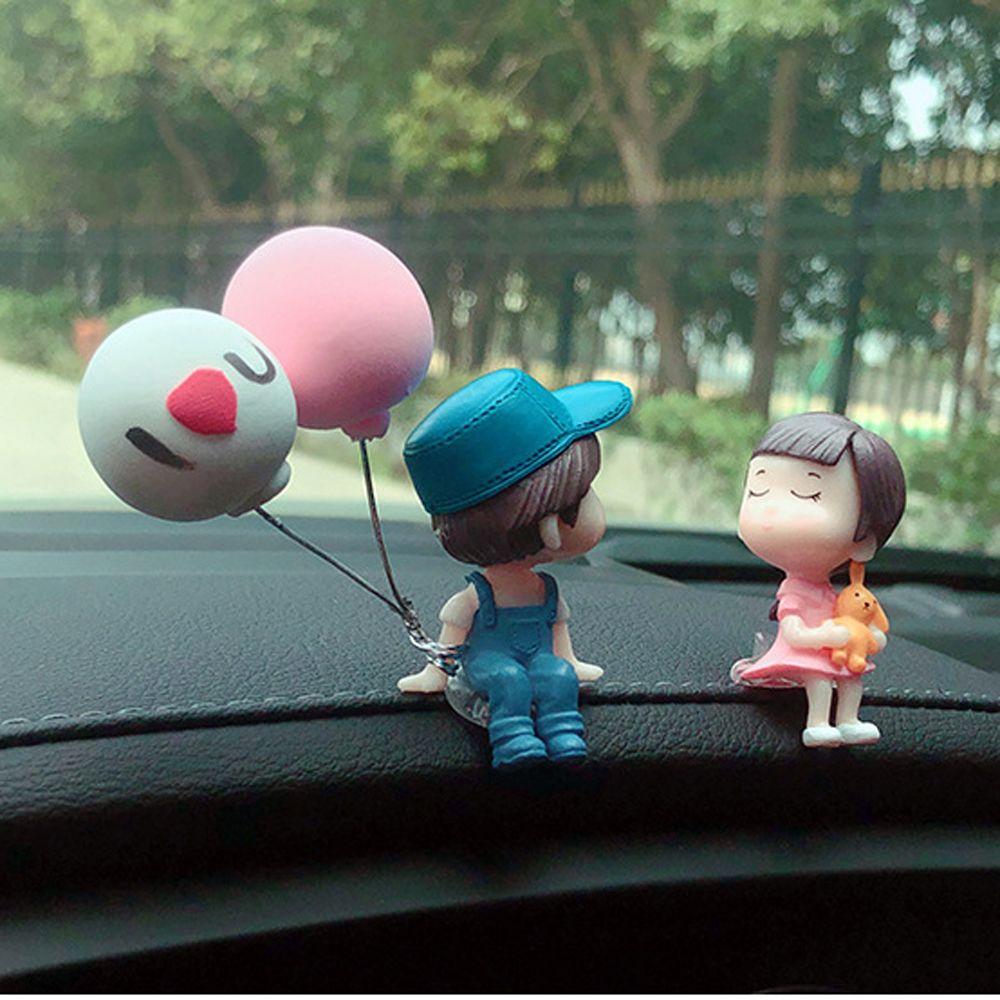 Figure Cute Center Console Creative Car Decoration Cartoon Couples Balloon Ornament Action Figure
