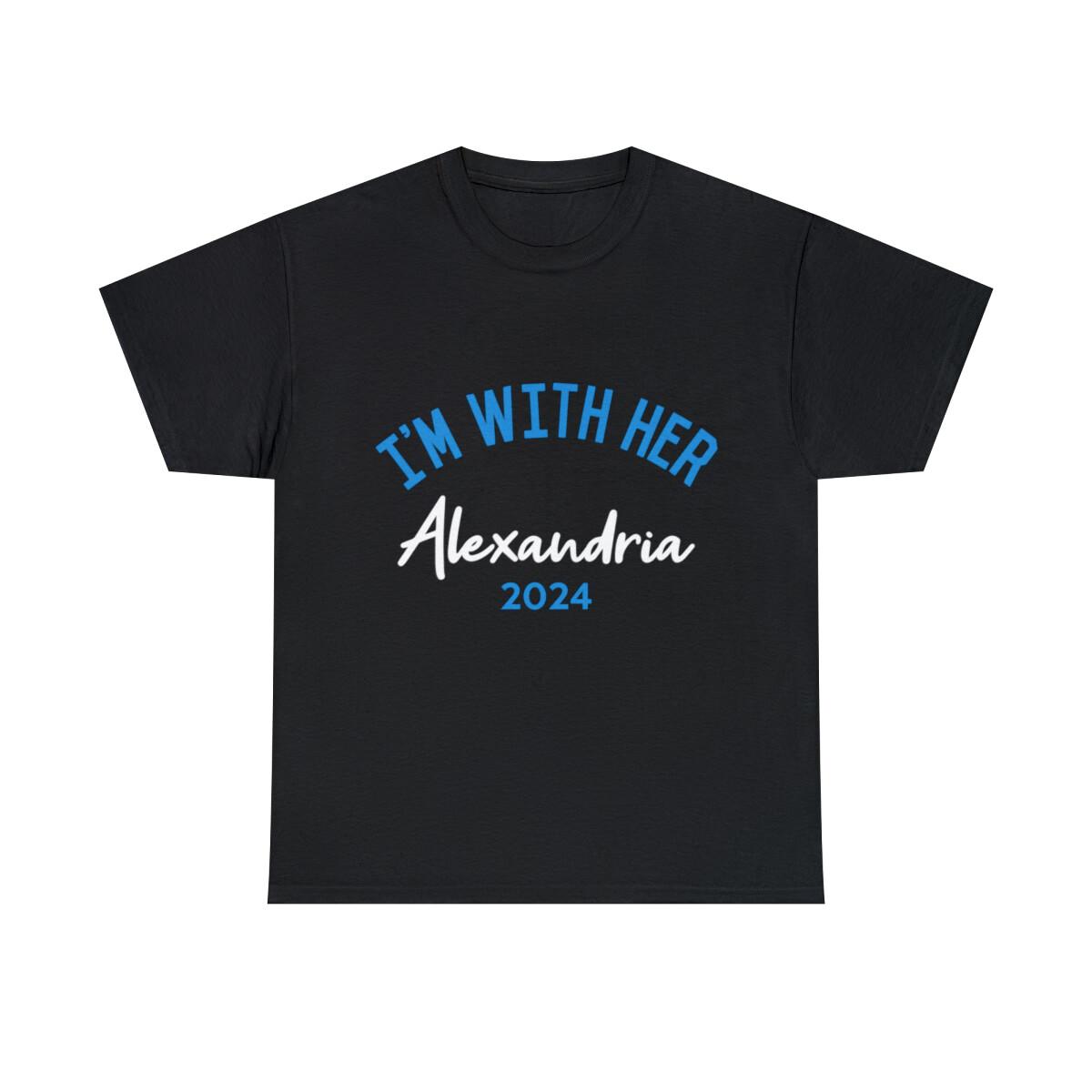 I m With Her Alexandria Ocasio-Cortez 2024 Graphic Tee Shirt, S-5XL S