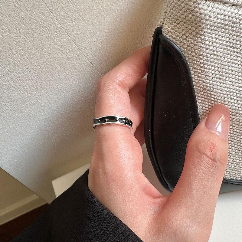 925 Silver Irregular Star Adjustable Finger Rings For Women Wedding Female Luxury Fine Jewelry Promotions