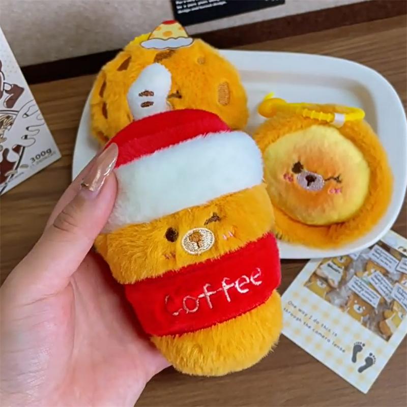 Cute Dessert Series Plush Keychain Mini Stuffed Doll Bag Charm Pendants Bag Hanging Ornament Backpack Keyring Kids Gift
