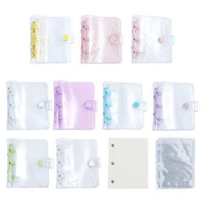 Stationery Notebook Pages Transparent Handbook Loose-Leaf Binder Notebook Cover 3 Hole Binder Clip Photo Album Card Organizer