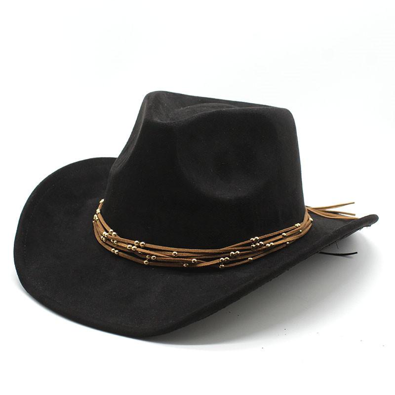 Suede Top Hat, Western Cowboy Riding Hat, Sunshade Big Eaves Hat.