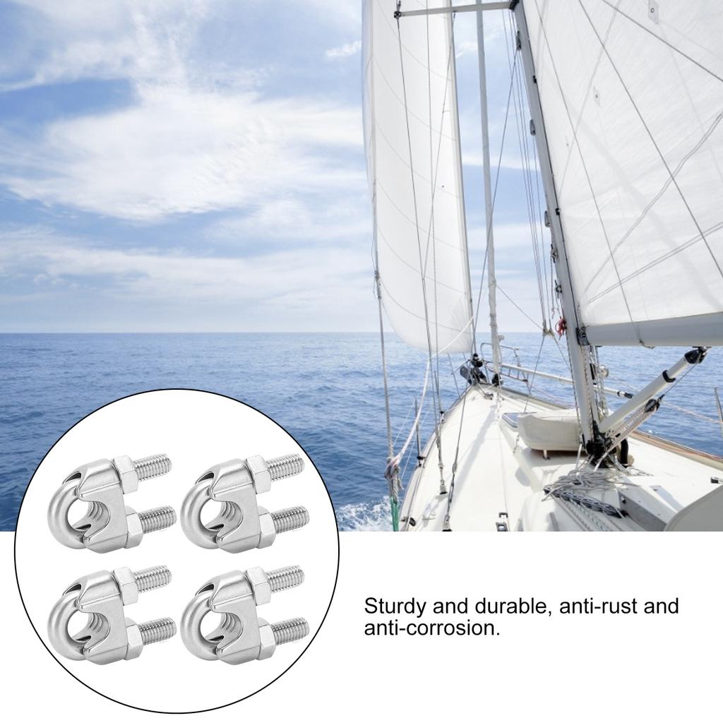 4pcs 9/16 Inch M14 Stainless Steel Wire Rope Cable Clip Clamp U Bolt Saddle Fastener